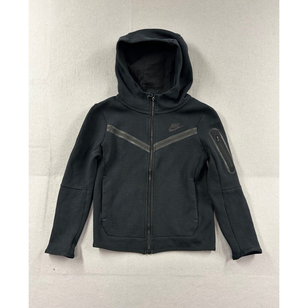 Kids Nike Tech Fleece Full Zip Hoodie Black Small